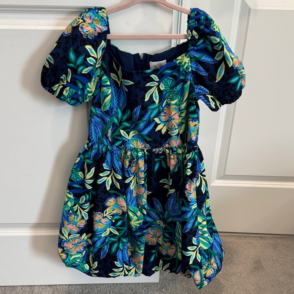 Lilly Pulitzer Kids Dress with Blue and Green Floral Design